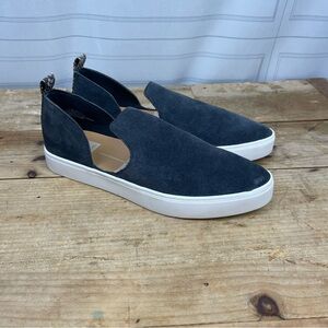 Dolce Vita "Skyla" Suede Cutout‎ Slip-On Sneakers - Dark Gray - Women's 7.5
